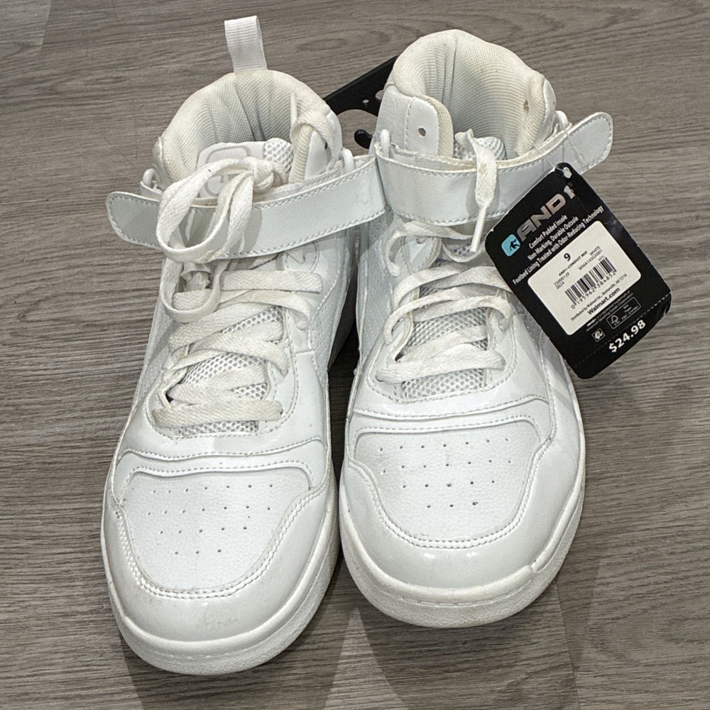 AND1  Women's White High Top  Basketball Sneakers Size 9